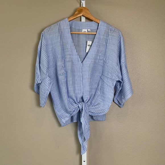 GAP Kimono Short Sleeve Tie-front Top - Picture 6 of 16